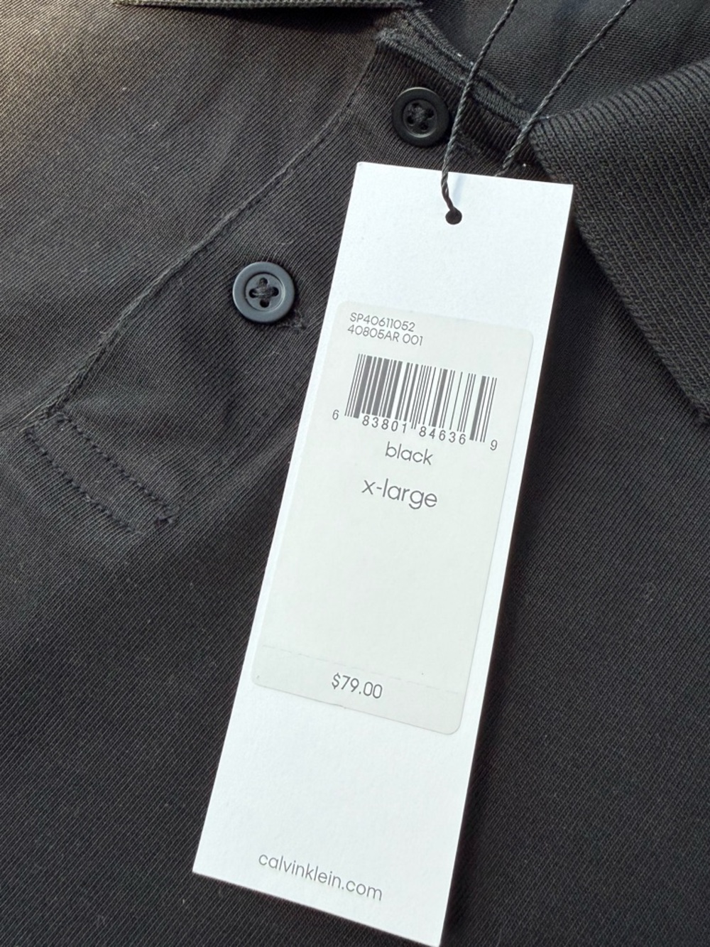 Calvin Klein Men’s Collared Shirt - BLK - Brand New - Size XL - Picture 4 of 9